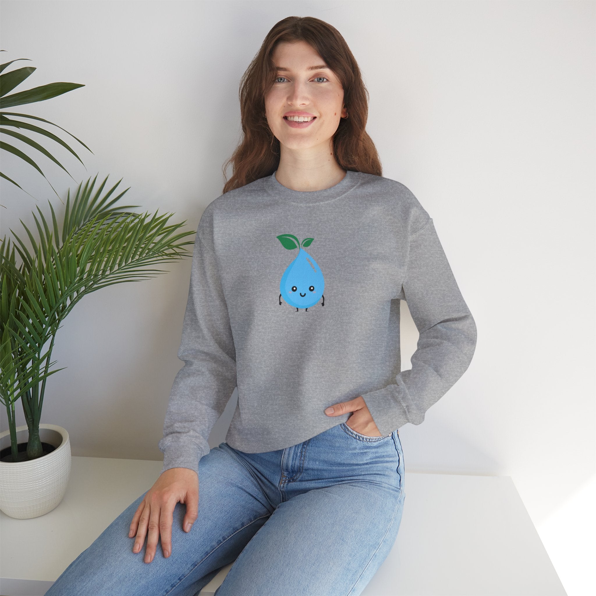 Cute Water Drop Crewneck Sweatshirt