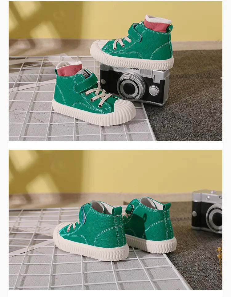Kids' Trendy High-Top Canvas Sneakers