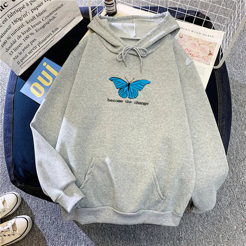 Loose Autumn & Winter Butterfly Sweatshirt