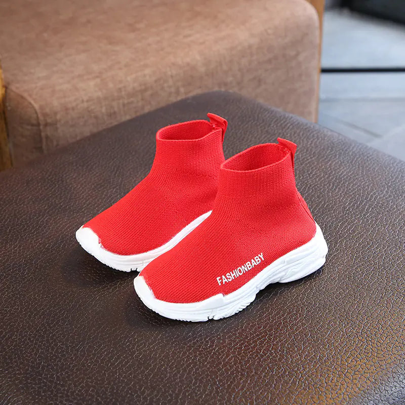 Korean Colorful Kids' Flexi-Sock Sneakers