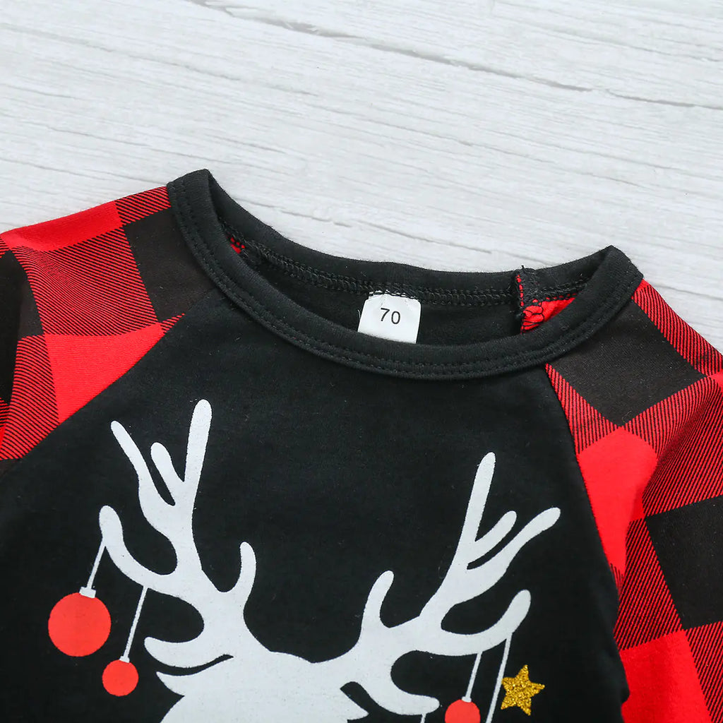 Festive Toddler Plaid Romper