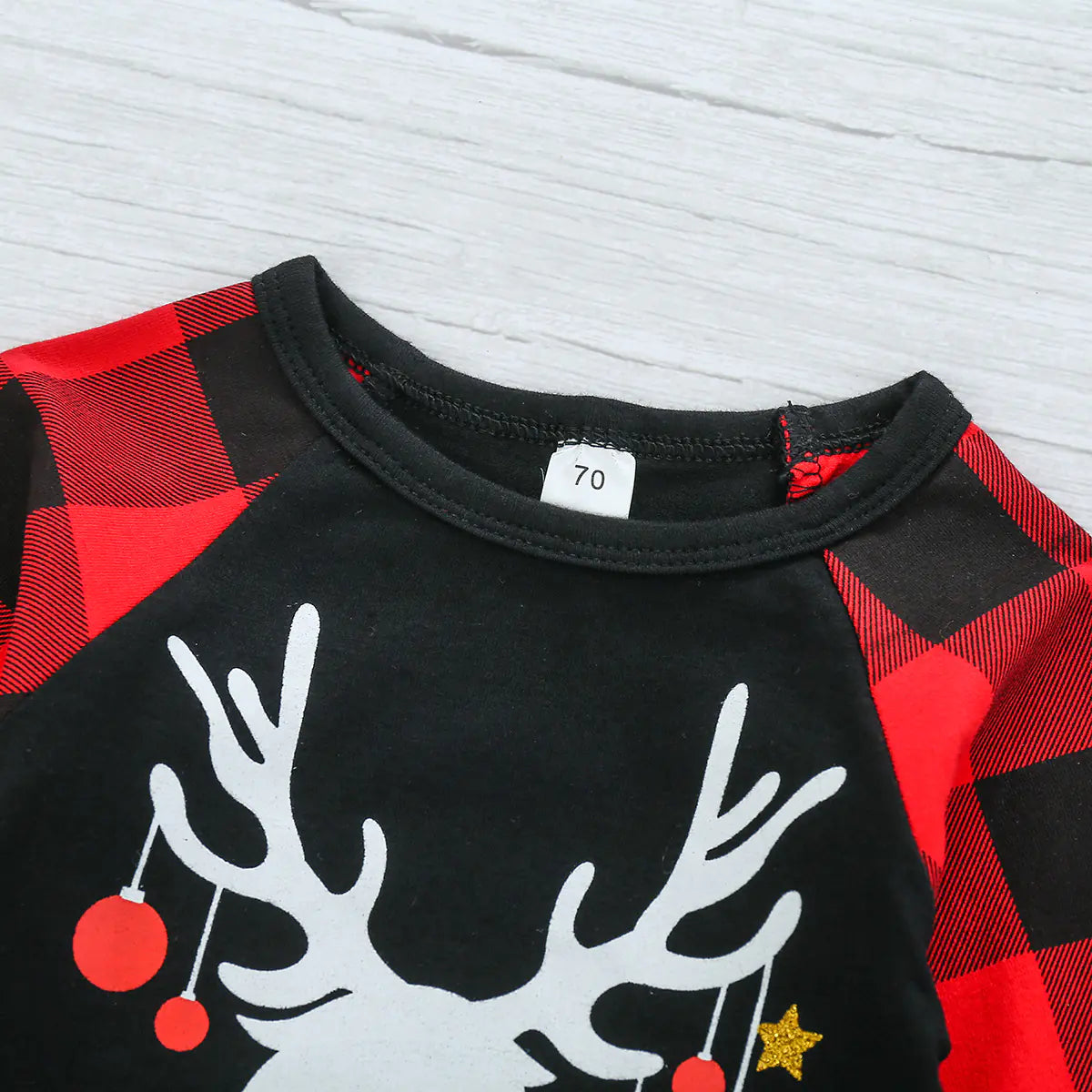 Festive Toddler Plaid Romper