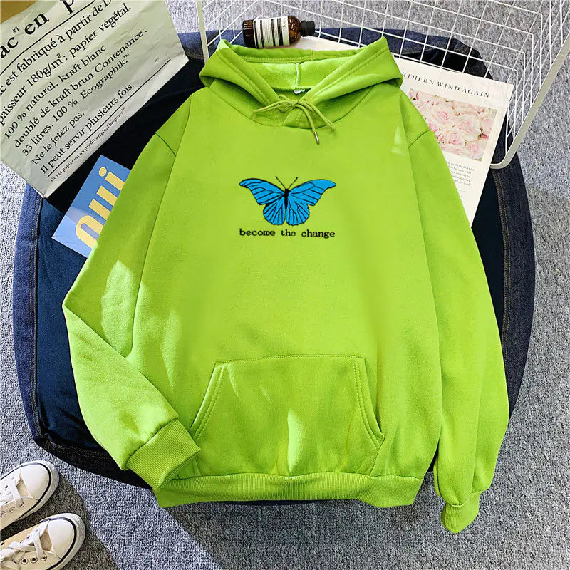 Loose Autumn & Winter Butterfly Sweatshirt