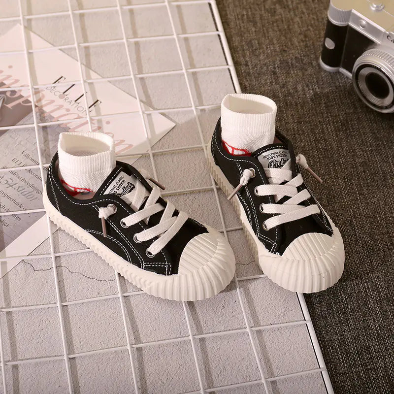 Kids' Trendy High-Top Canvas Sneakers