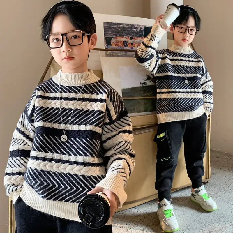 Boys' Trendy Western Cotton Sweater