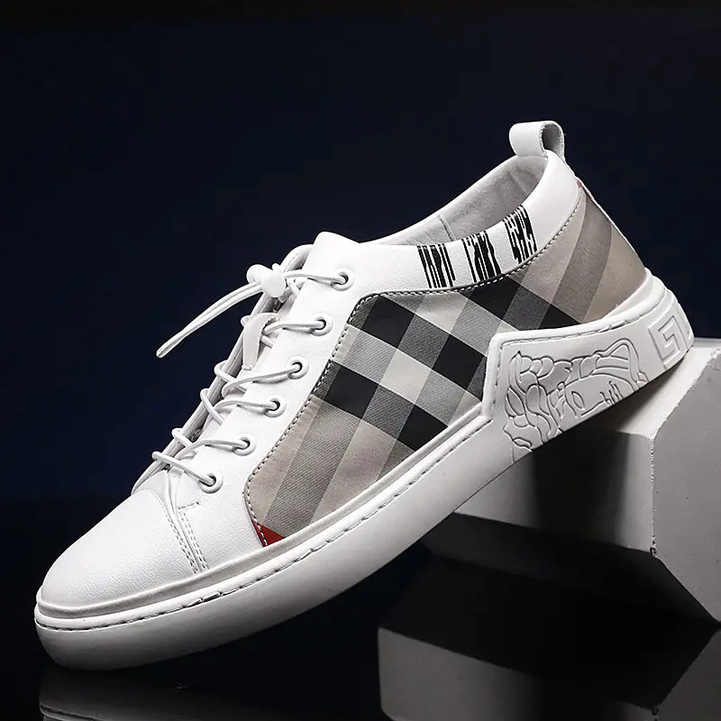 Airy Checkered Casual Sneakers for Men