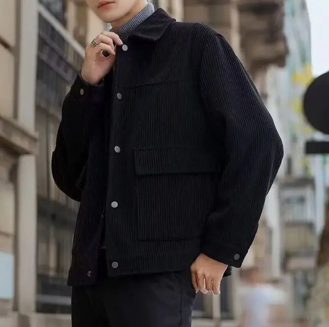Striped Short Style Casual Men's Jacket