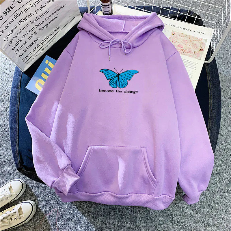 Loose Autumn & Winter Butterfly Sweatshirt