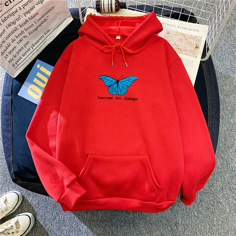 Loose Autumn & Winter Butterfly Sweatshirt