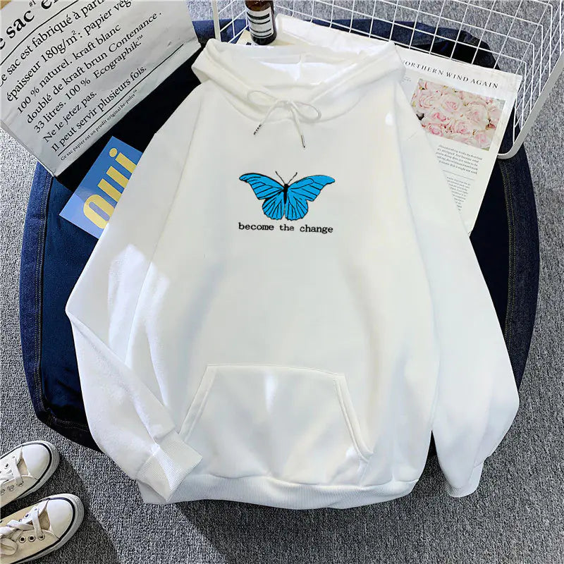 Loose Autumn & Winter Butterfly Sweatshirt