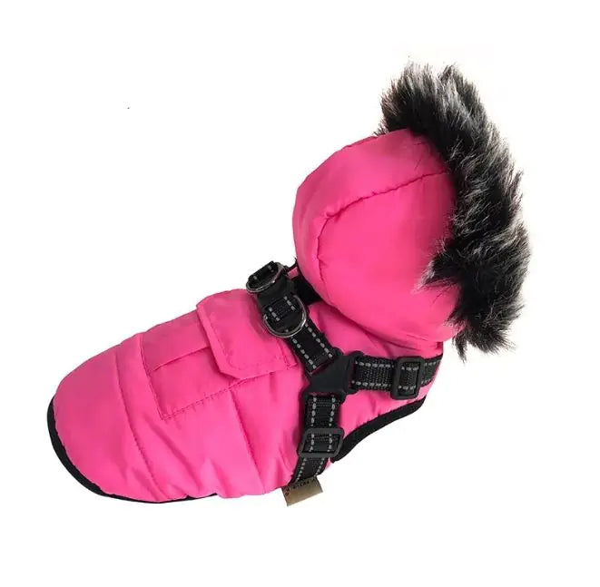 Cozy Fur-Collared Pet Winter Vest