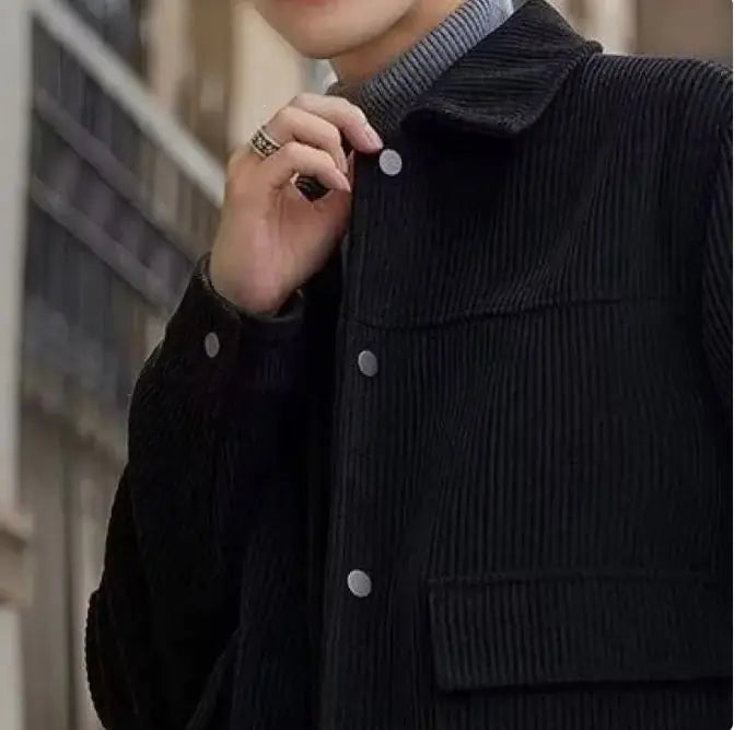 Striped Short Style Casual Men's Jacket