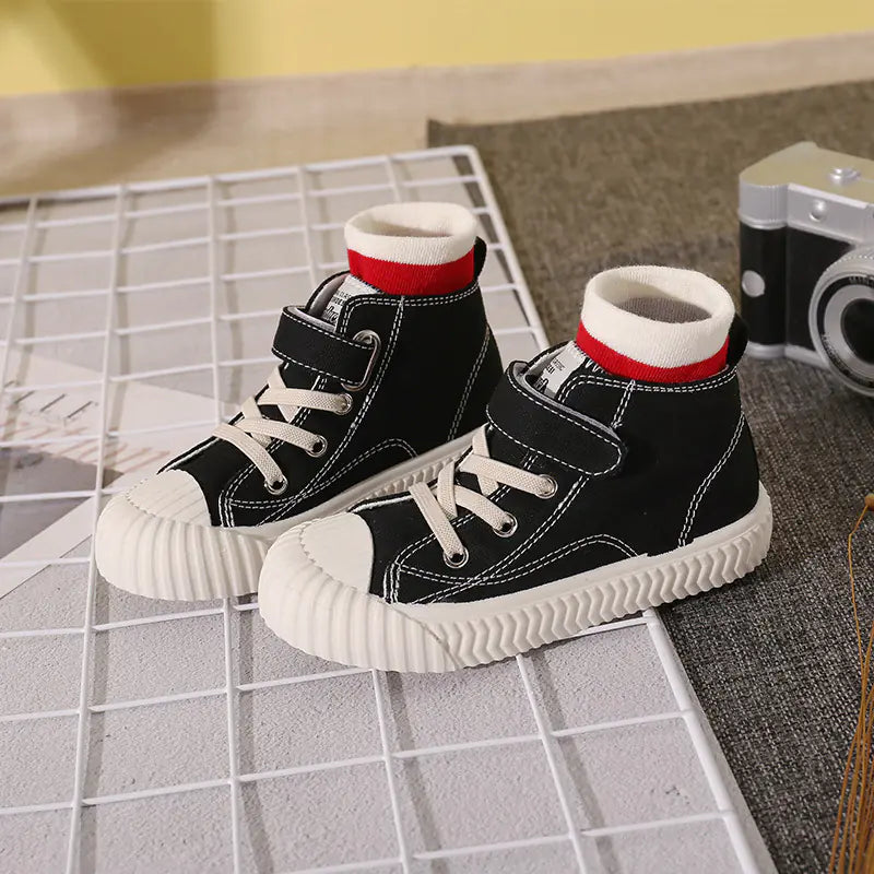 Kids' Trendy High-Top Canvas Sneakers