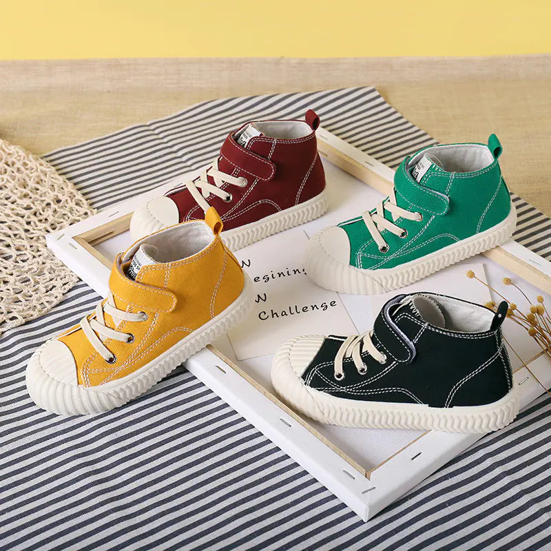 Kids' Trendy High-Top Canvas Sneakers