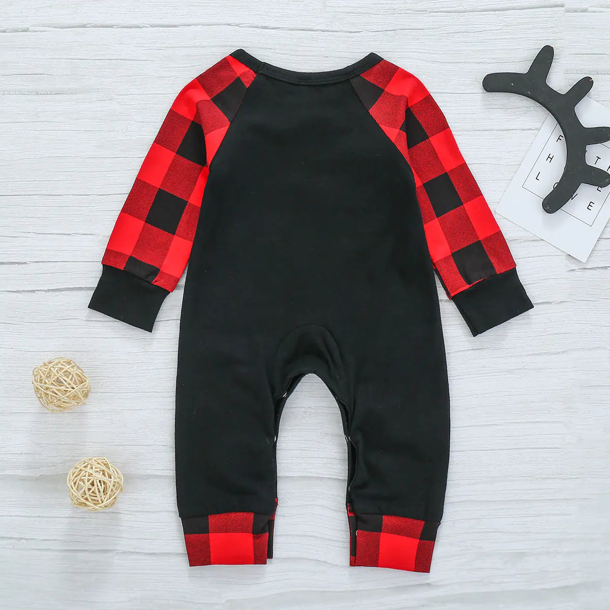 Festive Toddler Plaid Romper