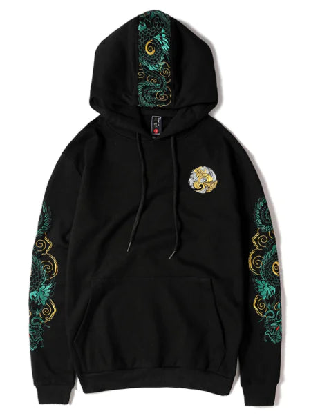Dragon Embroidery Unisex's Warm Hoodie