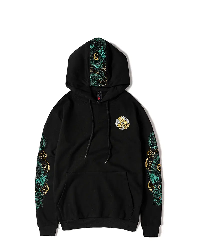 Dragon Embroidery Unisex's Warm Hoodie