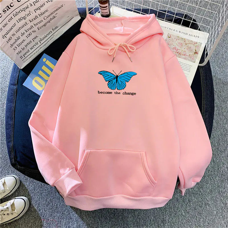 Loose Autumn & Winter Butterfly Sweatshirt