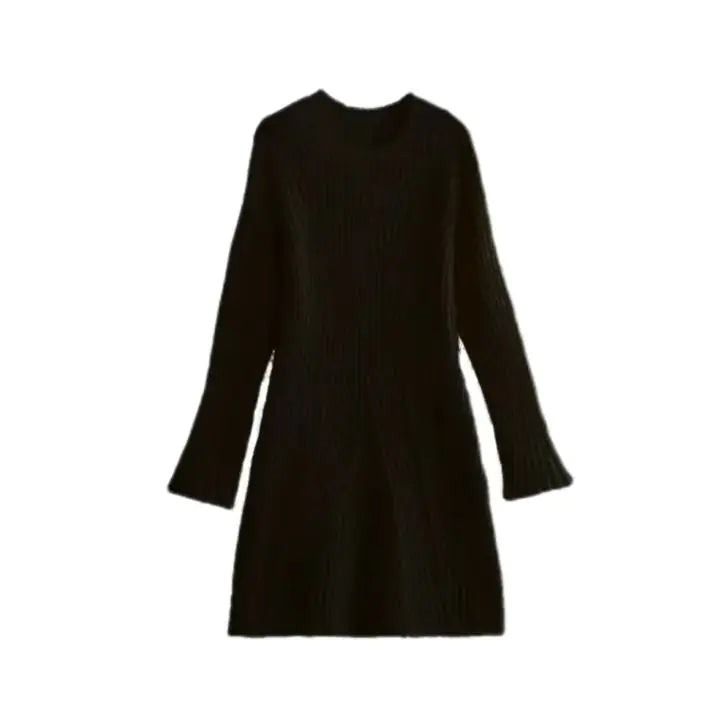 Chic Ribbed A-Line Knit Dress