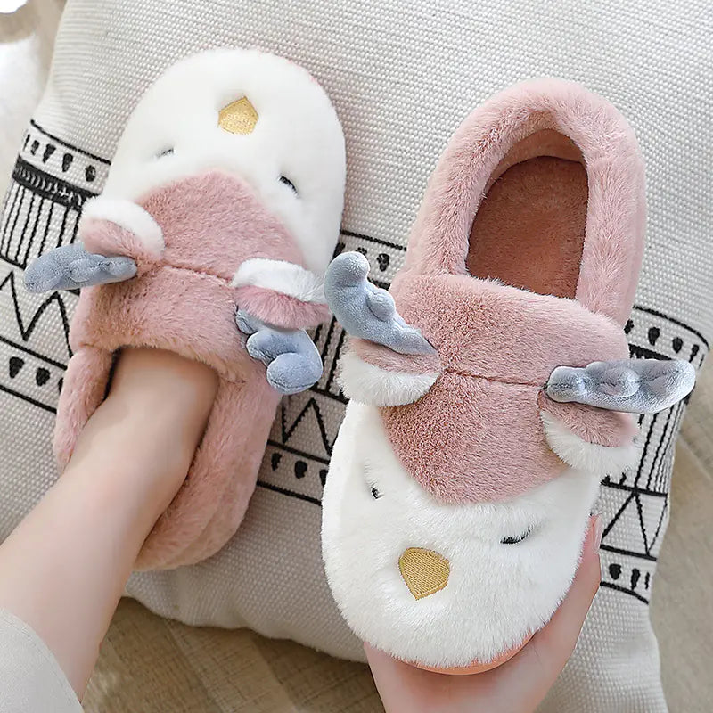 Cozy Elk Cartoon Winter Slippers