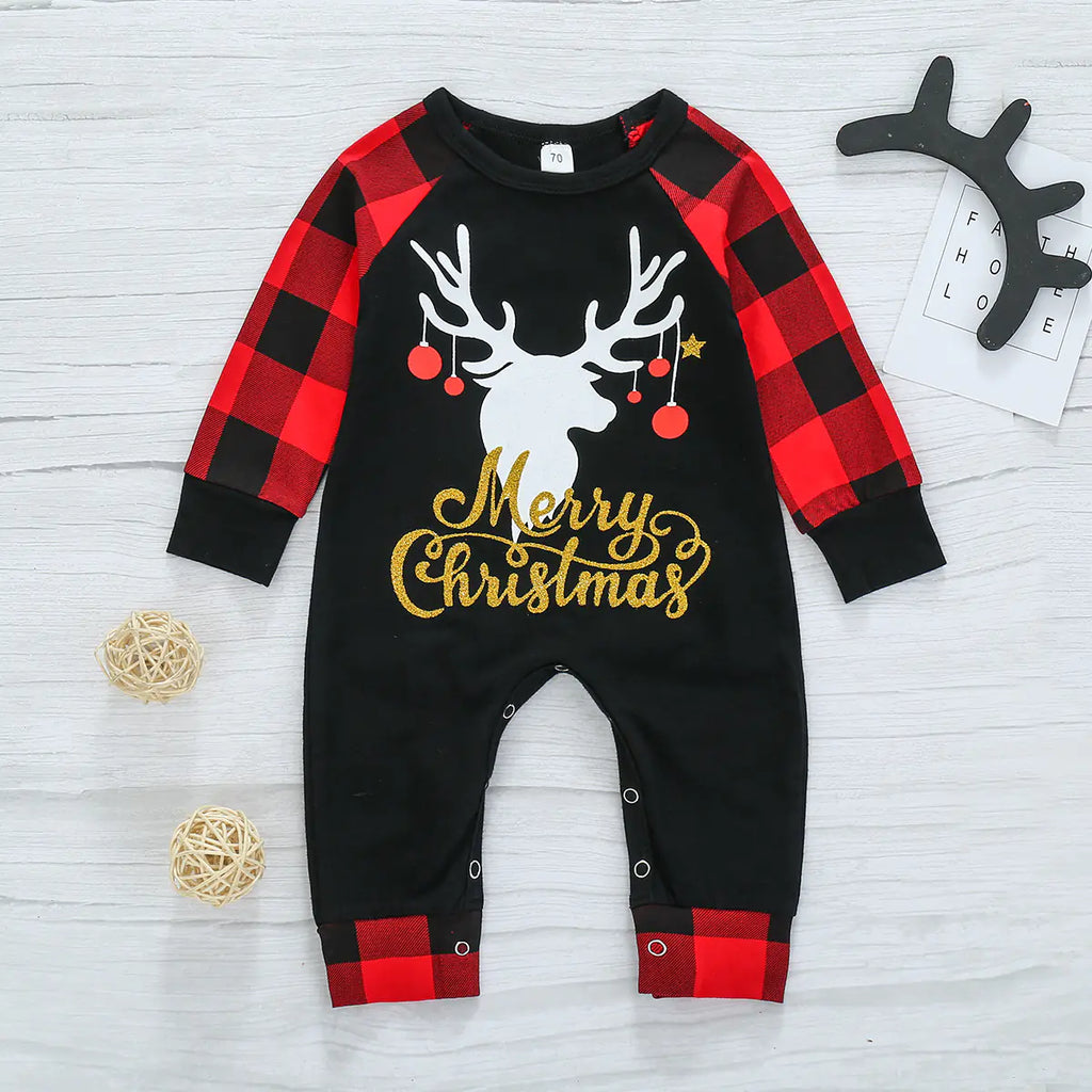 Festive Toddler Plaid Romper