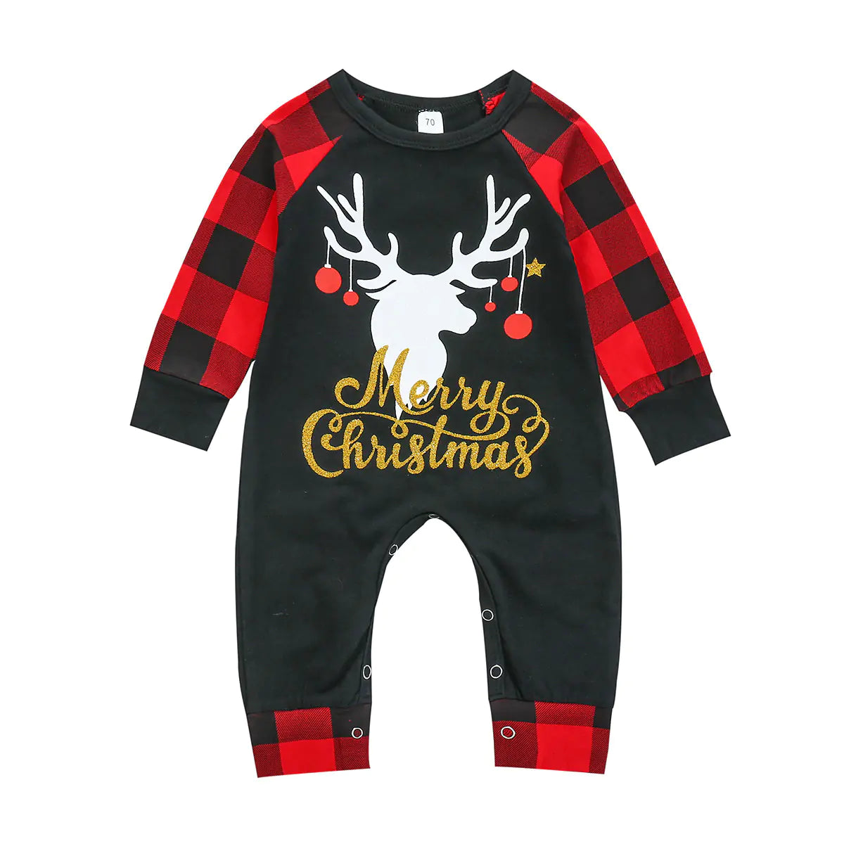 Festive Toddler Plaid Romper