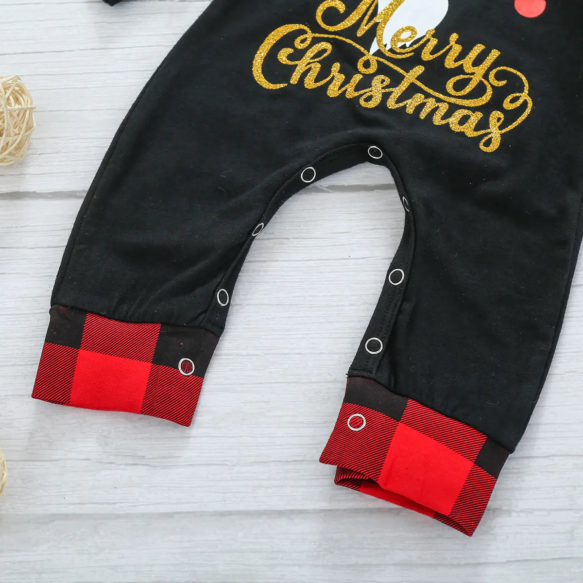 Festive Toddler Plaid Romper
