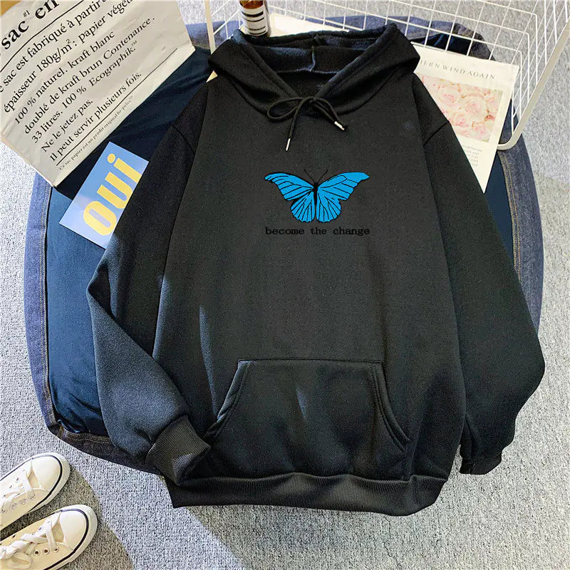 Loose Autumn & Winter Butterfly Sweatshirt