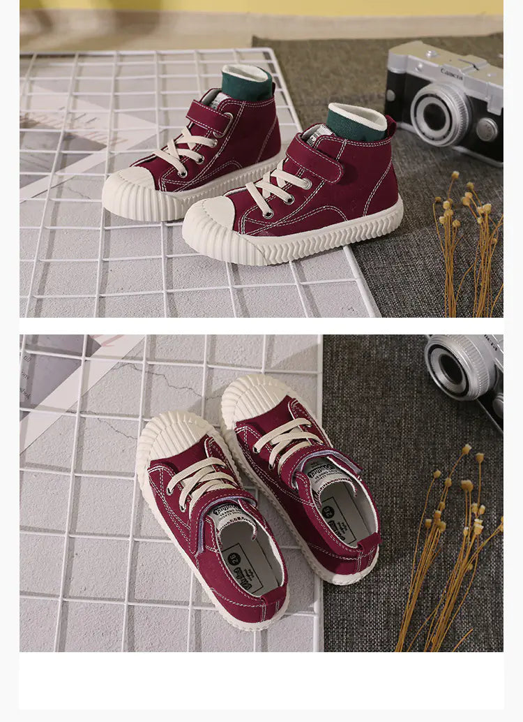 Kids' Trendy High-Top Canvas Sneakers