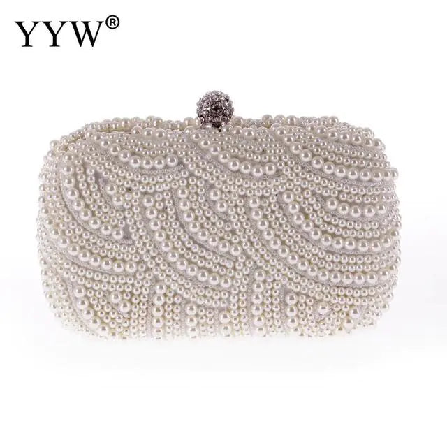 Chic Pearl White Evening Clutch
