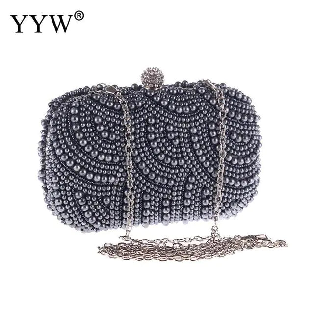 Chic Pearl White Evening Clutch