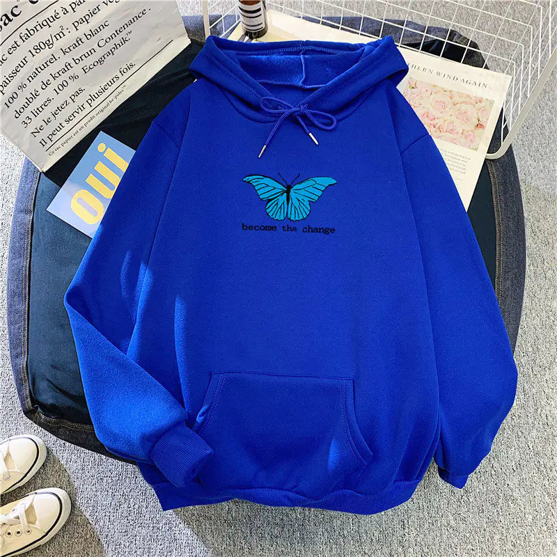 Loose Autumn & Winter Butterfly Sweatshirt