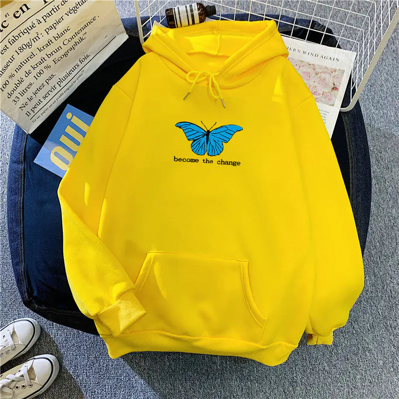 Loose Autumn & Winter Butterfly Sweatshirt