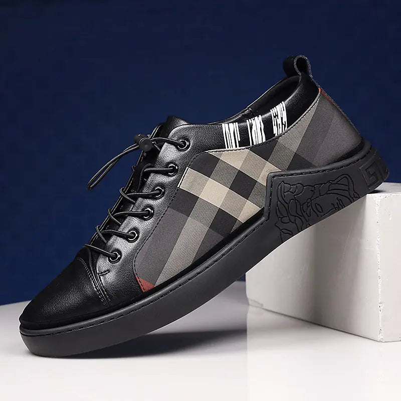 Airy Checkered Casual Sneakers for Men